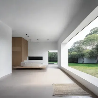 The minimalist design of the house reflects the owner's desire for simplicity and sustenance, creating a calming and nurturing space to live in.