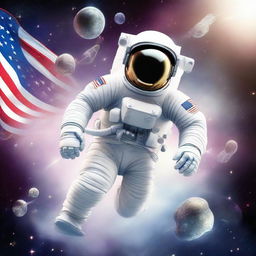 A dynamic 3D illustration depicting an astronaut participating in various Olympic sports. The various space-themed adaptations of traditional sports should be emphasized, set against the backdrop of the infinite cosmos.