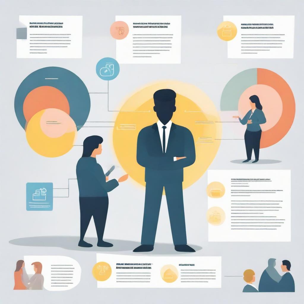 Create a visual of a stakeholder engagement meeting involving discussions about project objectives, consultation, and resulting satisfaction of parties involved.