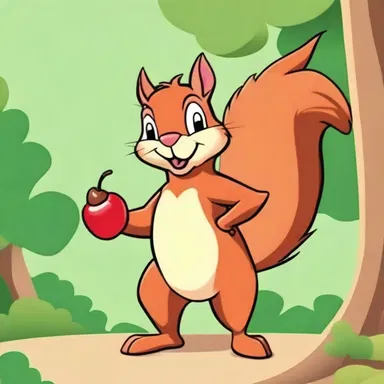 In the cartoon, the squirrel was shown carrying an acorn with a cupule.