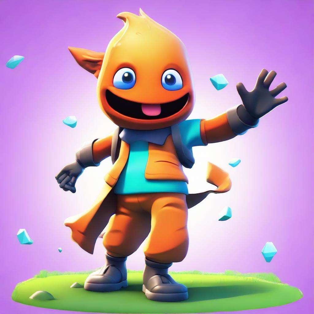 Anime style rendition of Fortnite's Fishstick character, vibrant with exaggerated features and expressive poses.