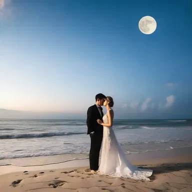 Under the moonlit sky, the couple had a tryst on the secluded beach, expressing their undying love for each other.