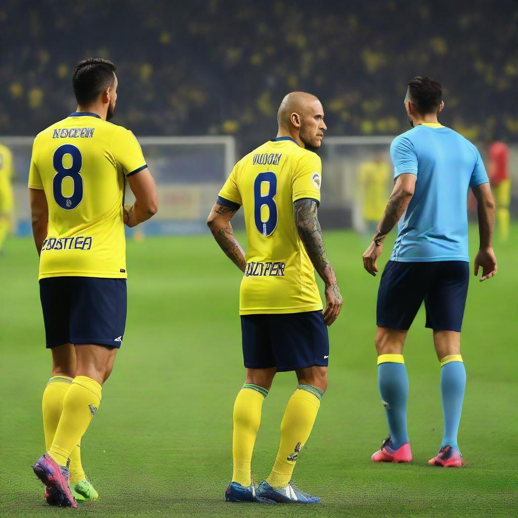 'ÇELEN', taking the first step onto the pitch at Fenerbahçe Ülker Stadium, with 'ÇELEN' marked on his jersey's back and number 68, adorning a vivid swallow tattoo on his arm.