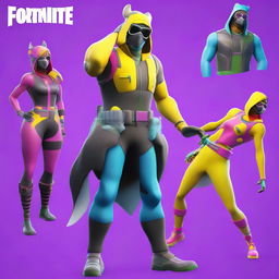 Render a popular skin from Fortnite, showcasing its distinctive design and vibrant colors.