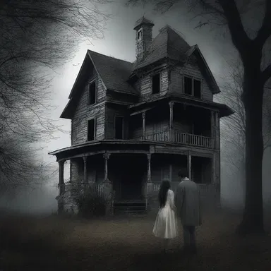 As the innocent girl whispered sweet nothings to her boyfriend, chilling screams echoed through the haunted house.
