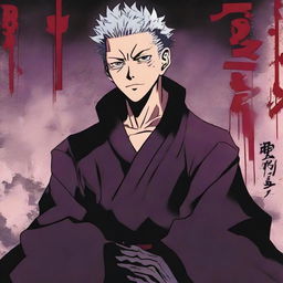 A detailed and vibrant portray of Toji Fushiguro from Jujutsu Kaisen, capturing his strong and mysterious character.