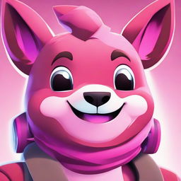 2D anime-style close-up portrait of Fortnite's Cuddle Team Leader, smiling warmly with expressive eyes and vibrant colors.