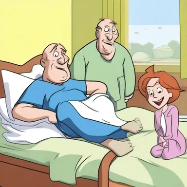In the cartoon, the bedridden character couldn't join the others in their adventures.