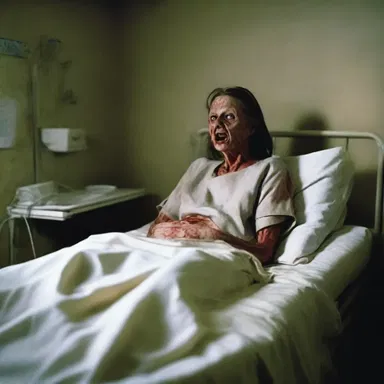 The horror movie featured a bedridden patient who was haunted by supernatural entities.