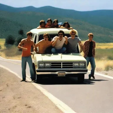 The film portrays a group of friends going on a road trip, but their plans are constantly derailed by one shithead among them.