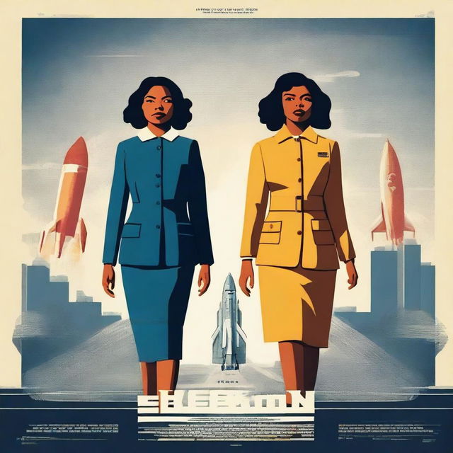 A high-quality digital art poster inspired by the movie 'Hidden Figures'