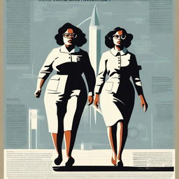 A high-quality digital art poster inspired by the movie 'Hidden Figures'