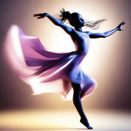 A dynamic digital art image of a girl performing a dance move