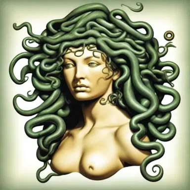 In Greek mythology, Medusa is often depicted with grotesque features, such as snakes instead of hair.