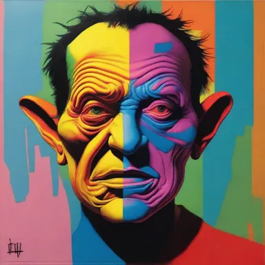 The artist used bold and contrasting colors to create a grotesque portrait that evoked a feeling of discomfort.