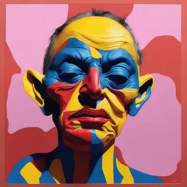 The artist used bold and contrasting colors to create a grotesque portrait that evoked a feeling of discomfort.