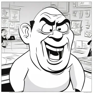 In the cartoon, the character's grotesque facial expressions always made the audience laugh.
