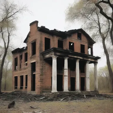 During the American Civil War, the burned-down plantation house stood as a stark reminder of the devastating conflict. While it held historical significance, the ruins were unrentable and served as a somber memorial.