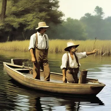 In Mark Twain's novel, 'The Adventures of Huckleberry Finn,' the protagonists catch crawdads while exploring the river.