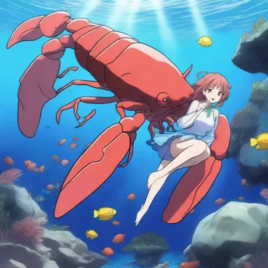 The anime depicted a fantastical underwater world where the protagonists encountered various mythical creatures, including a magical crawdad.