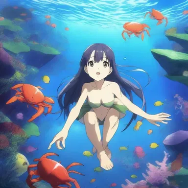 The anime depicted a fantastical underwater world where the protagonists encountered various mythical creatures, including a magical crawdad.