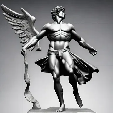 In Greek mythology, Hermes is often depicted with intense zing, symbolizing his role as the god of speed and agility.