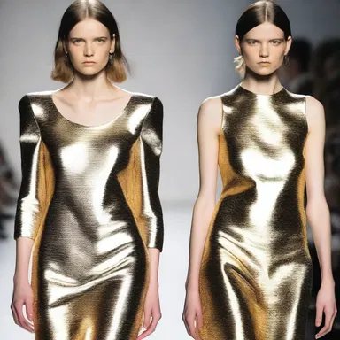 The designer added some zing to her collection by incorporating metallic fabrics.