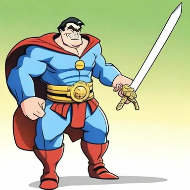 In the latest episode of the cartoon series, the heroic character skillfully sheathed his sword into the villain's chest.