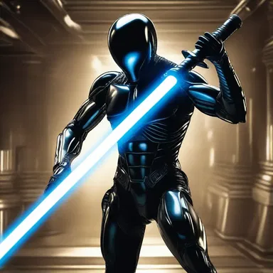 In the futuristic movie scene, the alien warrior swiftly sheathed his laser sword into the human's body, leaving the audience in awe of the advanced technology.
