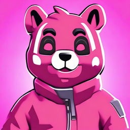 2D outline animated close-up of Fortnite's Cuddle Team Leader showing a thumbs up with a confused facial expression, highlighting expressive eyes and vibrant colors.