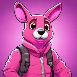 2D outline animated style close-up of Fortnite's Cuddle Team Leader showing a thumbs up, featuring expressive eyes and vibrant colors.