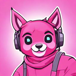 Close up 2D outline animated style of Fortnite's Cuddle Team Leader's face, showing a thumbs up with expressive eyes and vibrant colors.