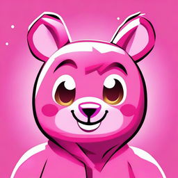 Close up 2D outline animated style of Fortnite's Cuddle Team Leader's face, showing a thumbs up with expressive eyes and vibrant colors.