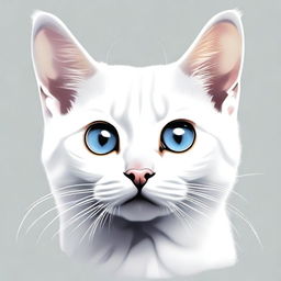 This is a high-quality digital painting of an unusually shaped, deformed cat