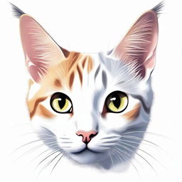 This is a high-quality digital painting of an unusually shaped, deformed cat