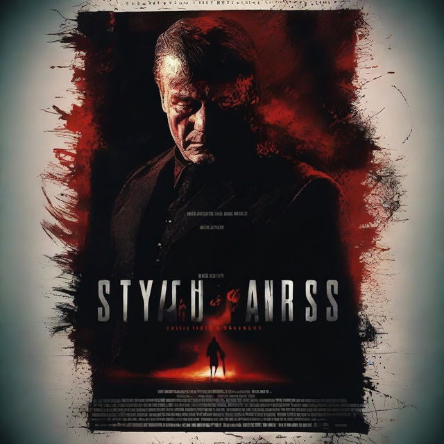 Create a dark and thrilling movie poster for the film 'Stygian Abyss' featuring ominous abyss, captivating tagline and lead actors' names in a dramatic font