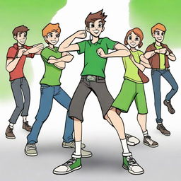 Ben 10 in a contra tempo dance pose