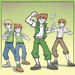 Ben 10 in a contra tempo dance pose