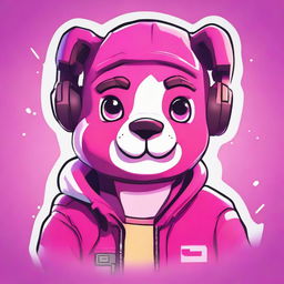 2D outline animated close up of Fortnite's Cuddle Team Leader's face, giving a thumbs up with expressive eyes in vibrant colors.