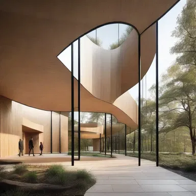 The architect sportingly created a unique and innovative design for the building that blended harmoniously with its surroundings.