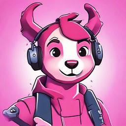 Close-up image in 2D outline animated style of Fortnite's Cuddle Team Leader, giving a thumbs up with expressive eyes and vibrant colors.