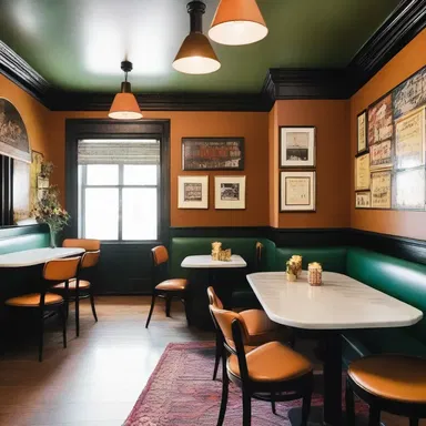 The interior designer chose to play oldies in the background, giving the space a nostalgic feel.