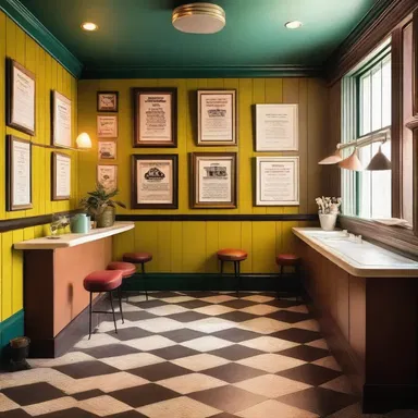 The interior designer chose to play oldies in the background, giving the space a nostalgic feel.