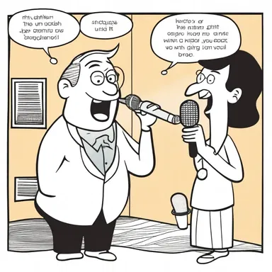 The comic strip featured a character singing an oldie on karaoke night at the local bar.