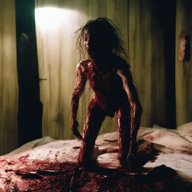 The horror movie was filled with trashy jump scares and gory special effects.