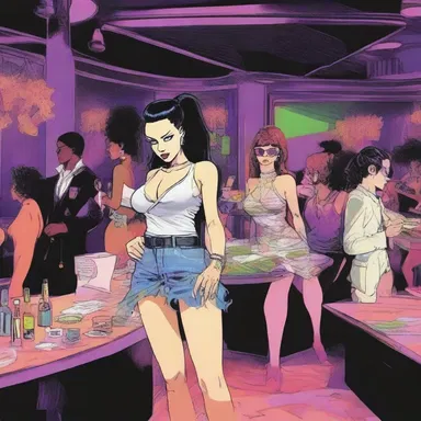 In the novel, the protagonist visits a trashy nightclub filled with shady characters.
