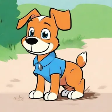 In the cartoon, the character's pet dog was a lovable bow-wow named Rover.