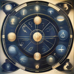 Create a futuristic background with 12 distinct sections, each representing a zodiac sign's horoscope for January 10.