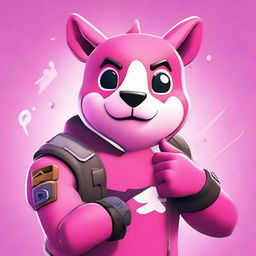 Close-up of Fortnite's Cuddle Team Leader giving a thumbs up, rendered in 2D outline animated style highlighting expressive eyes and vibrant colors.