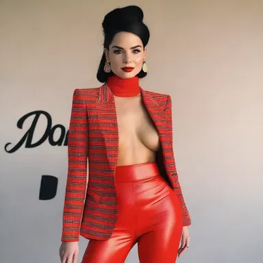 The wherefore behind her choice of outfit was to make a bold fashion statement.